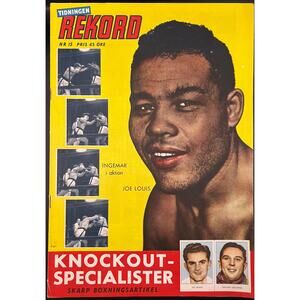1959 Swedish Rekord Journal Joe Louis Magazine Brown Bomber Boxing Heavyweight